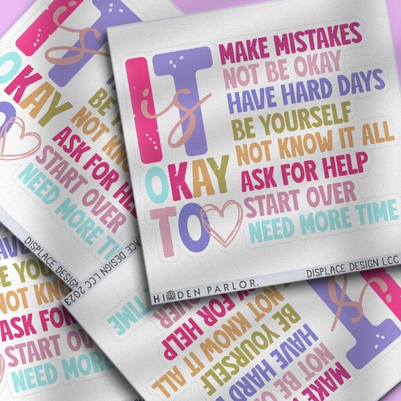 3pc - It's Okay To Sticker Decal Pack – Tumbler, Laptop - Picture 1 of 7
